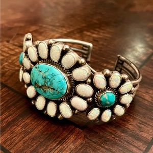 Turquoise and Opal Native American Bracelet